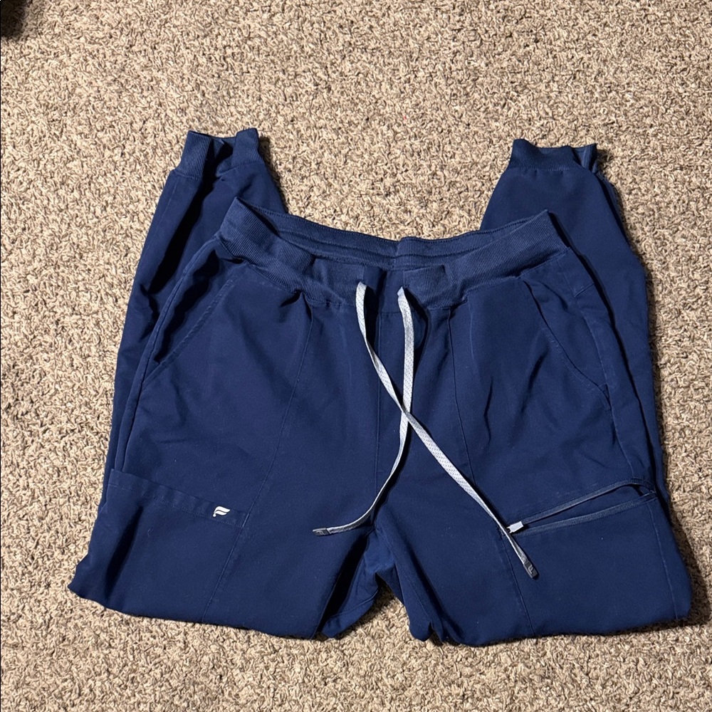 Fabletic Blue Jogger Scrub Pants with Drawstring
